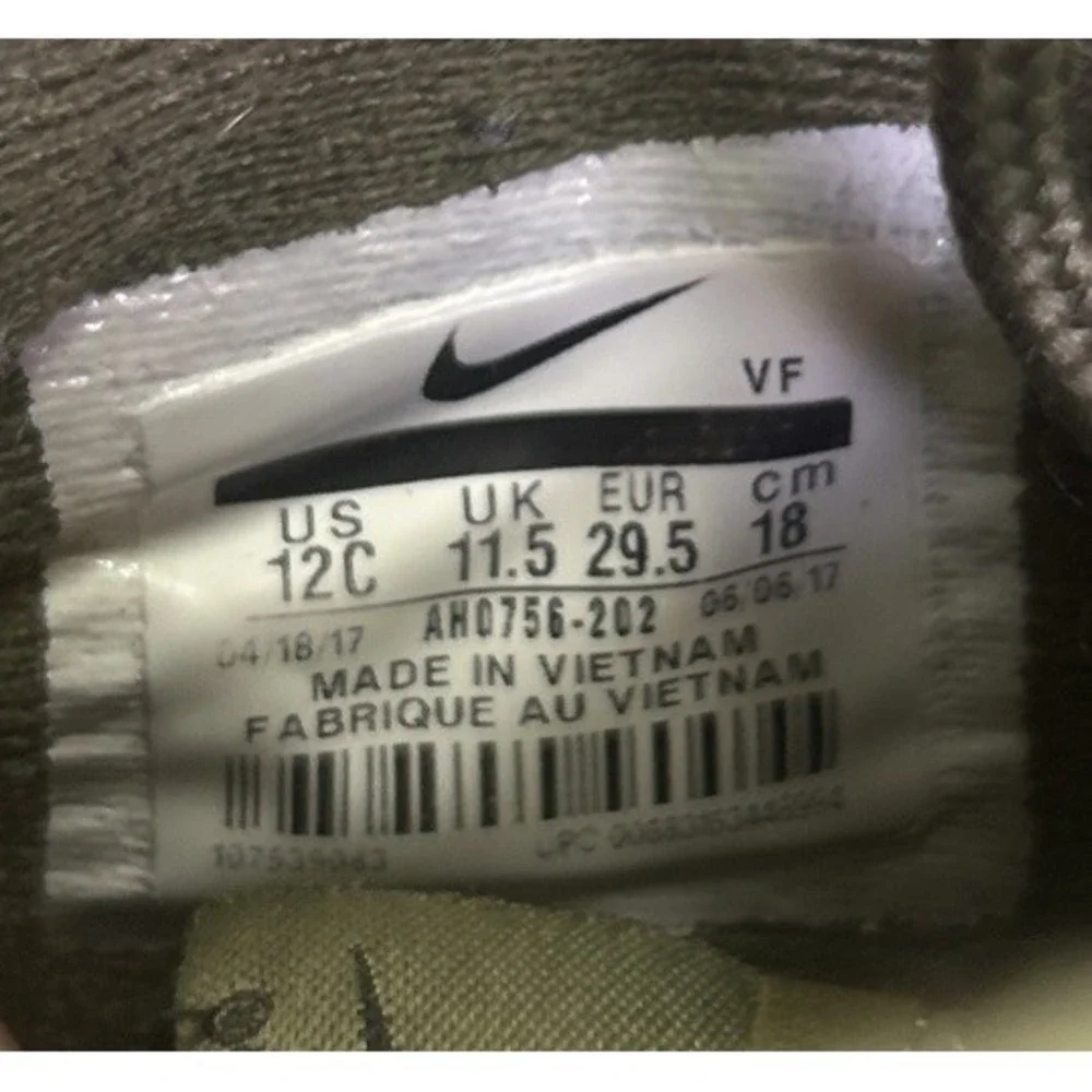 Nike Air Force 1 Mid WB Medium Olive Gum Green Suede Size 12C AH0756-202
